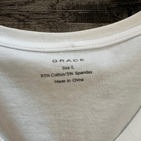 Grace Women's Classic White Short Sleeve Tee - Picture 4 of 9